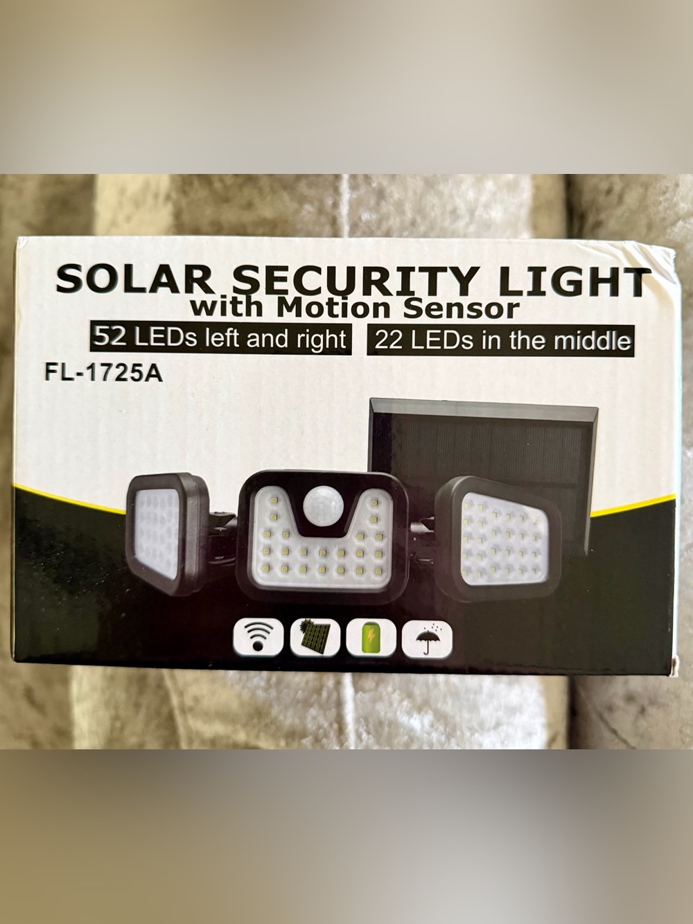 Unk Solar Security Light - Black and White Motion Sensor Outdoor LED